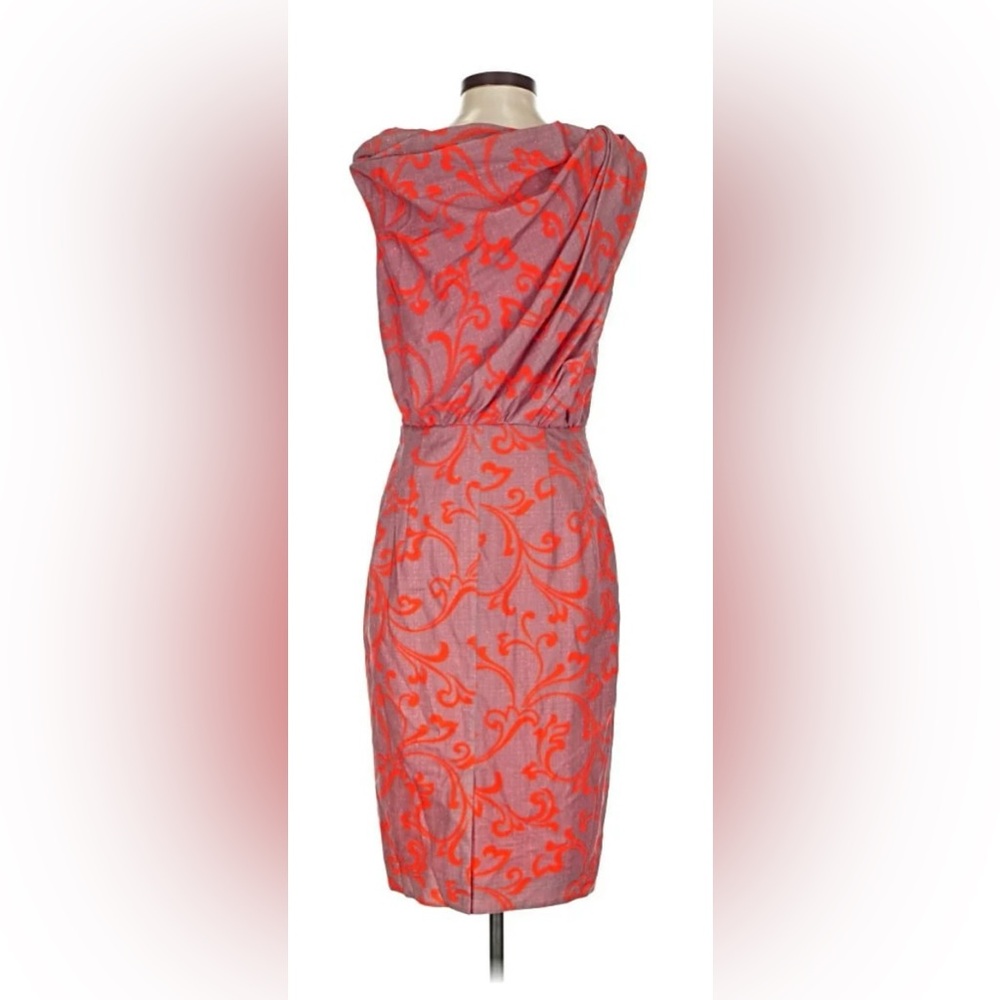 Byron Lars One Shoulder Dress in Red and Gray